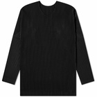 Homme Plissé Issey Miyake Men's Pleated Long Sleeve T-Shirt in Black