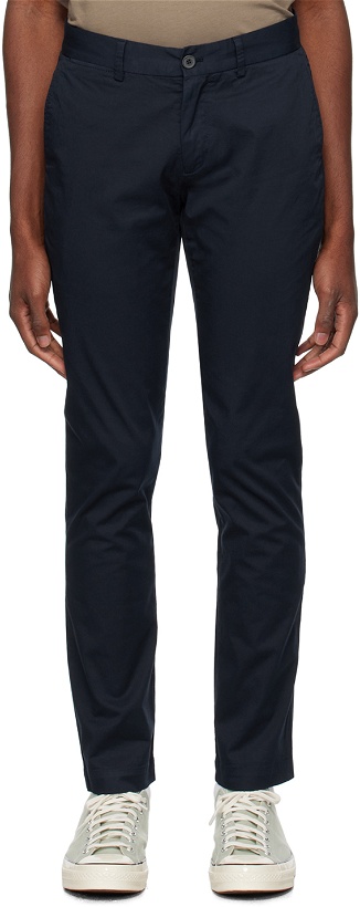 Photo: Sunspel Navy Slim Fit Trousers