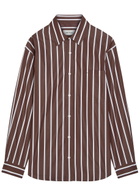 Matteau Striped Cotton-poplin Shirt Brown
