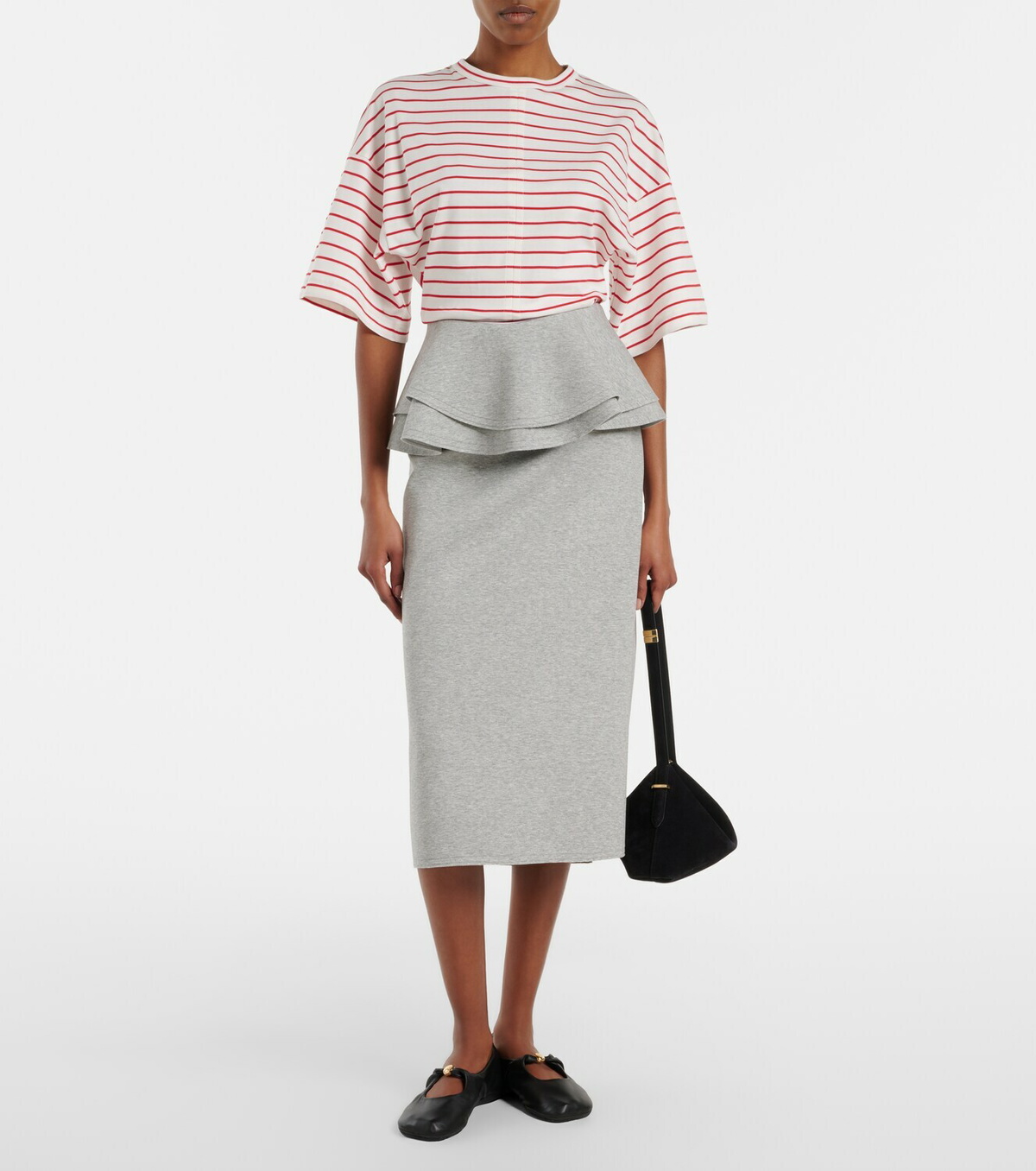 Plan C Striped cotton jersey T-shirt