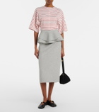 Plan C Striped cotton jersey T-shirt