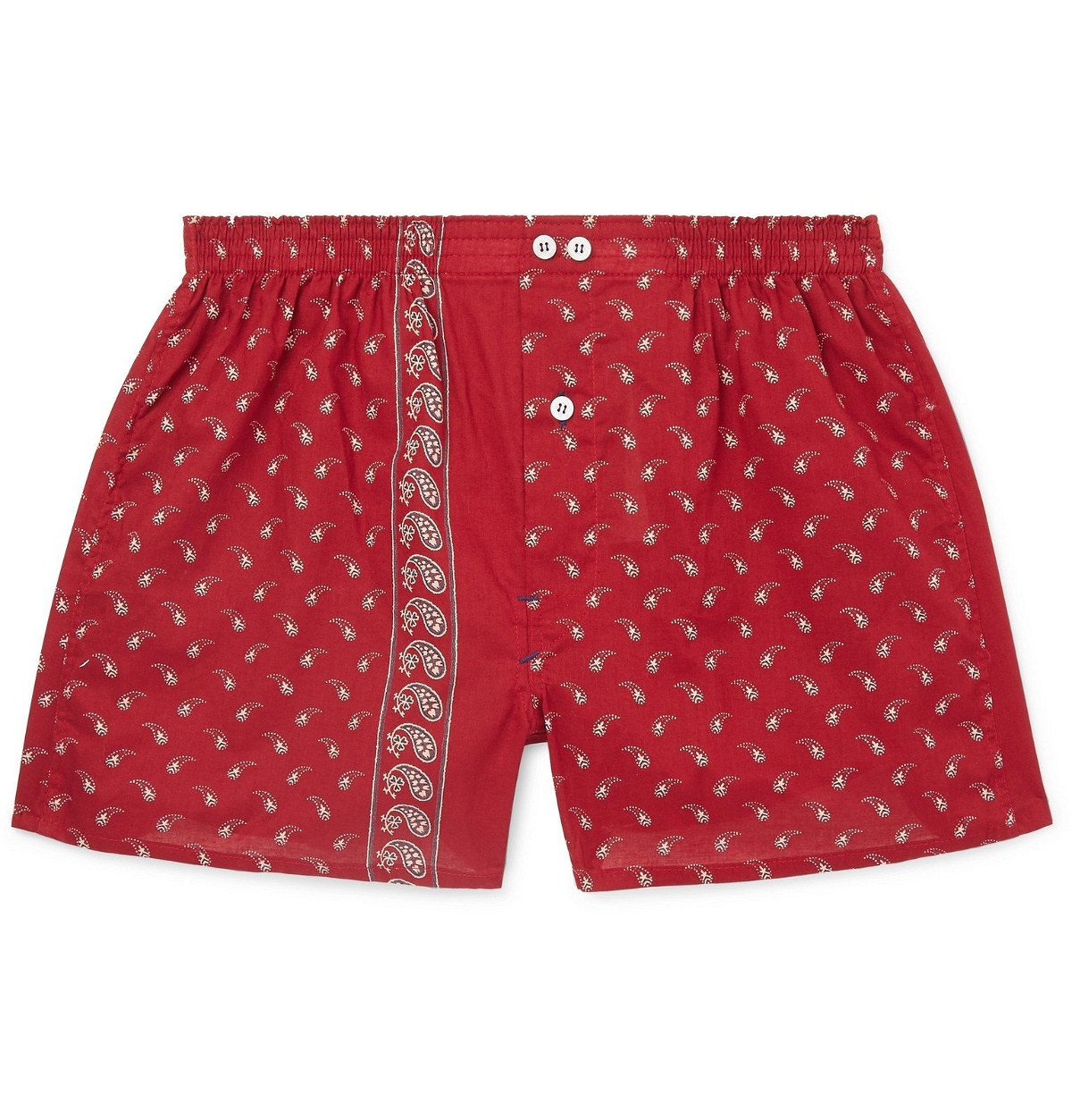 Photo: Anonymous Ism - Paisley-Print Cotton Boxer Shorts - Red