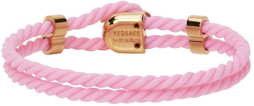 【関税込み】Bracelet - Versace - l - Pink Versace Women's Medusa Head String Bracelet in Pink Versace
