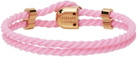 Versace Pink & Gold Rubber Medusa Bracelet