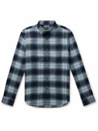 Club Monaco - Slim-Fit Button-Down Collar Checked Cotton-Flannel Shirt - Blue