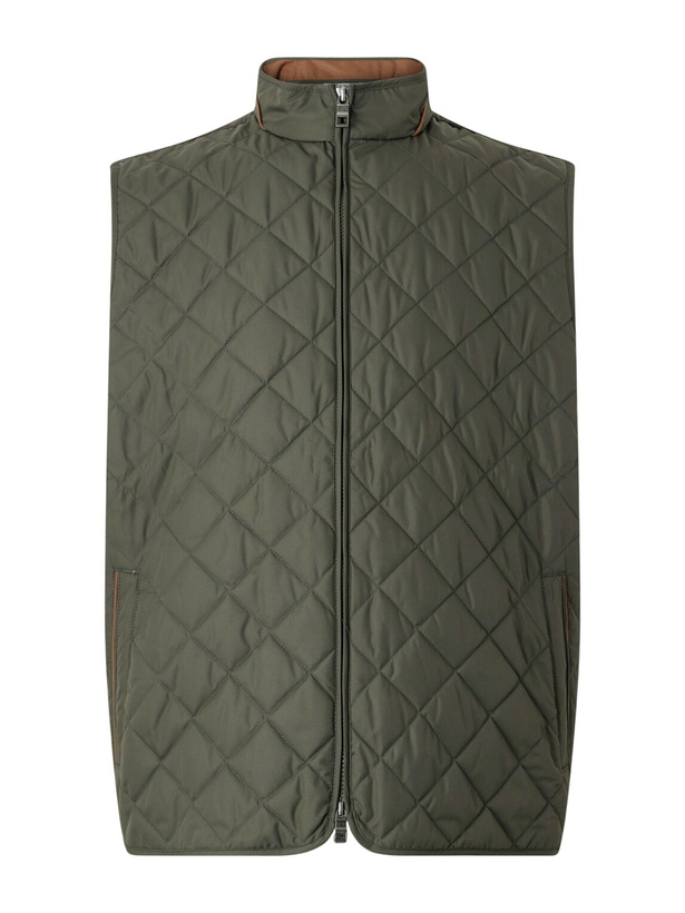 Photo: Peter Millar - Essex Quilted Shell Vest - Green