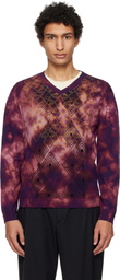 Kiko Kostadinov Purple Hatha V-Neck Knit Sweater