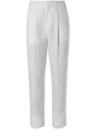 TOD'S - Pleated Linen Trousers - White