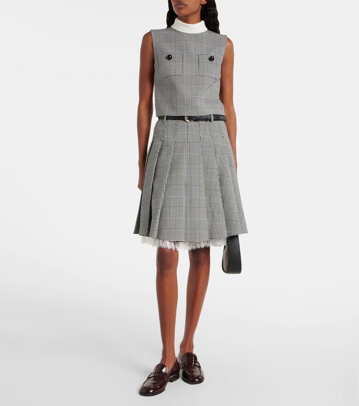 スカート Self Portrait PRINCE OF WALES CHECK PLEATED MIDI SKIRT Prince Of Wales Check Pleated Midi Skirt – self-portrait