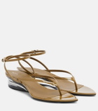Alaïa Invisible patent leather wedge thong sandals