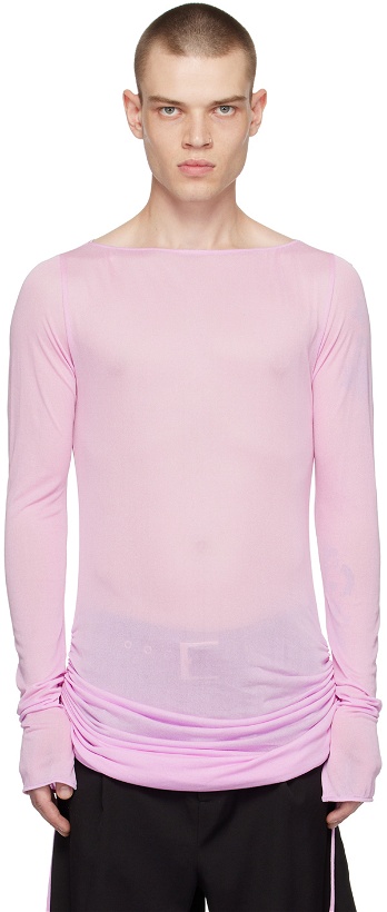 Photo: ARTURO OBEGERO SSENSE Exclusive Pink Long Sleeve T-Shirt