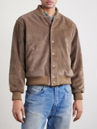 Cherry Los Angeles - Logo-Debossed Suede Bomber Jacket - Brown