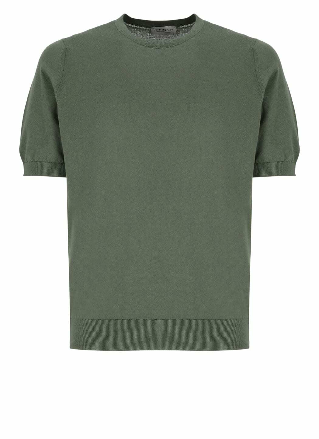 Tシャツ・カットソー JOHN SMEDLEY Men T Shirts BELDEN096SEA Green John Smedley - Belden Slim-Fit Knitted Sea Island Cotton T