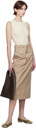 MM6 Maison Margiela Beige Lycra Jersey Bodysuit