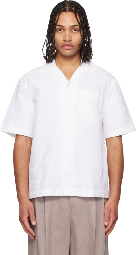 Photo: Hugo White Oversized-Fit Structured Cotton Shirt