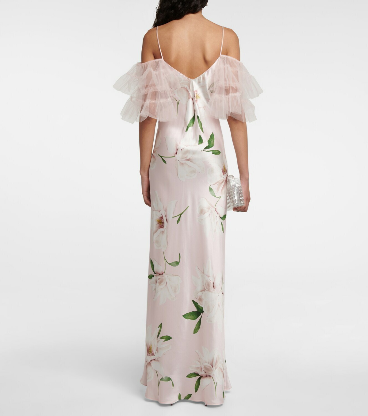 rodarte floral ruffled silk maxi dress Rodarte