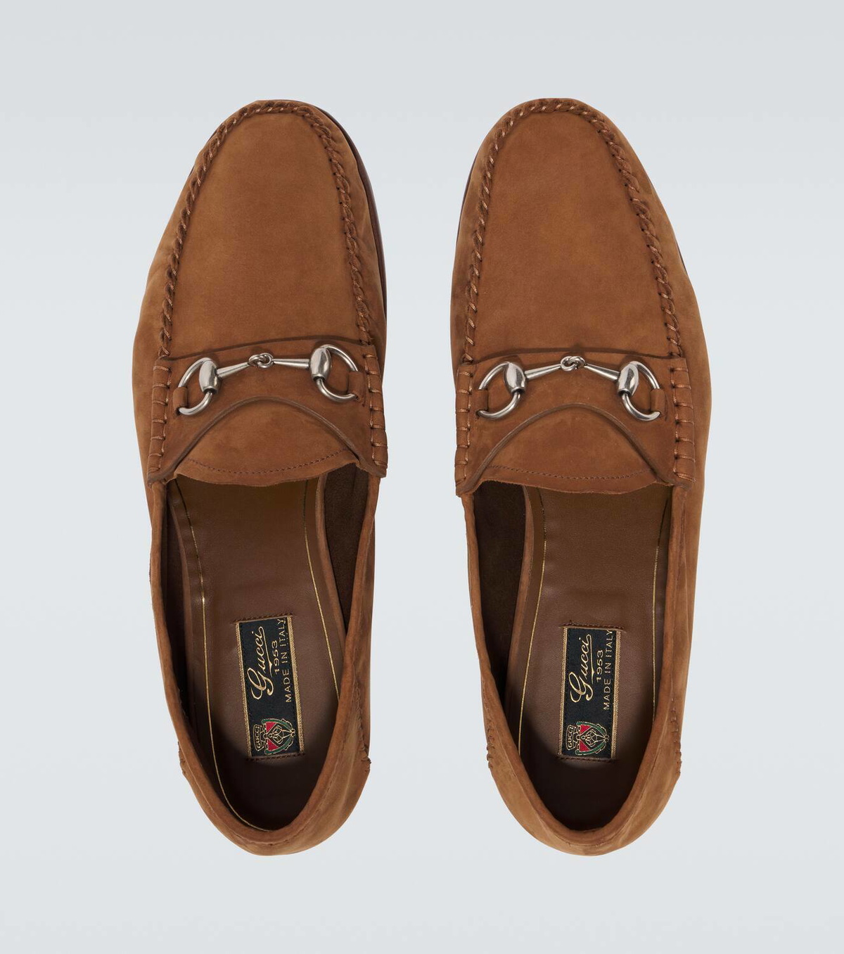 Gucci Brown Suede Loafers with Silver Accents Gucci Gigi Horsebit suede loafers Gucci main image 2
