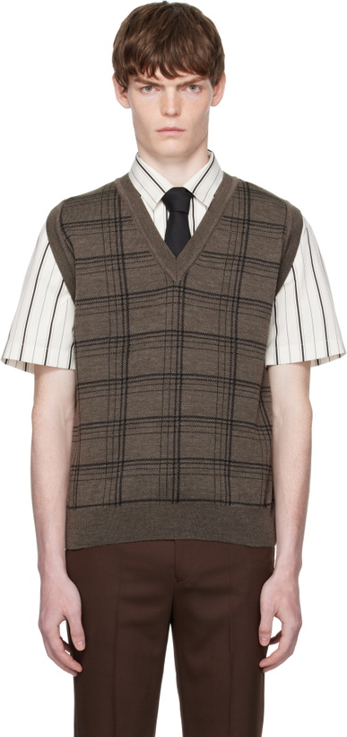 Photo: Ernest W. Baker Brown Check Jacquard Vest