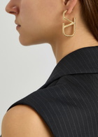 Valentino Garavani VLogo Textured Hoop Earrings - Gold - One Size