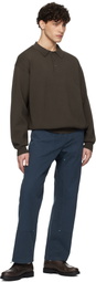 Uniform Bridge Brown Collar L/S Knit Polo