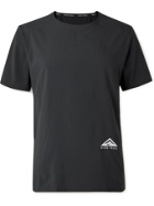 NIKE RUNNING - Rise 365 Logo-Print Dri-FIT Ripstop T-Shirt - Black