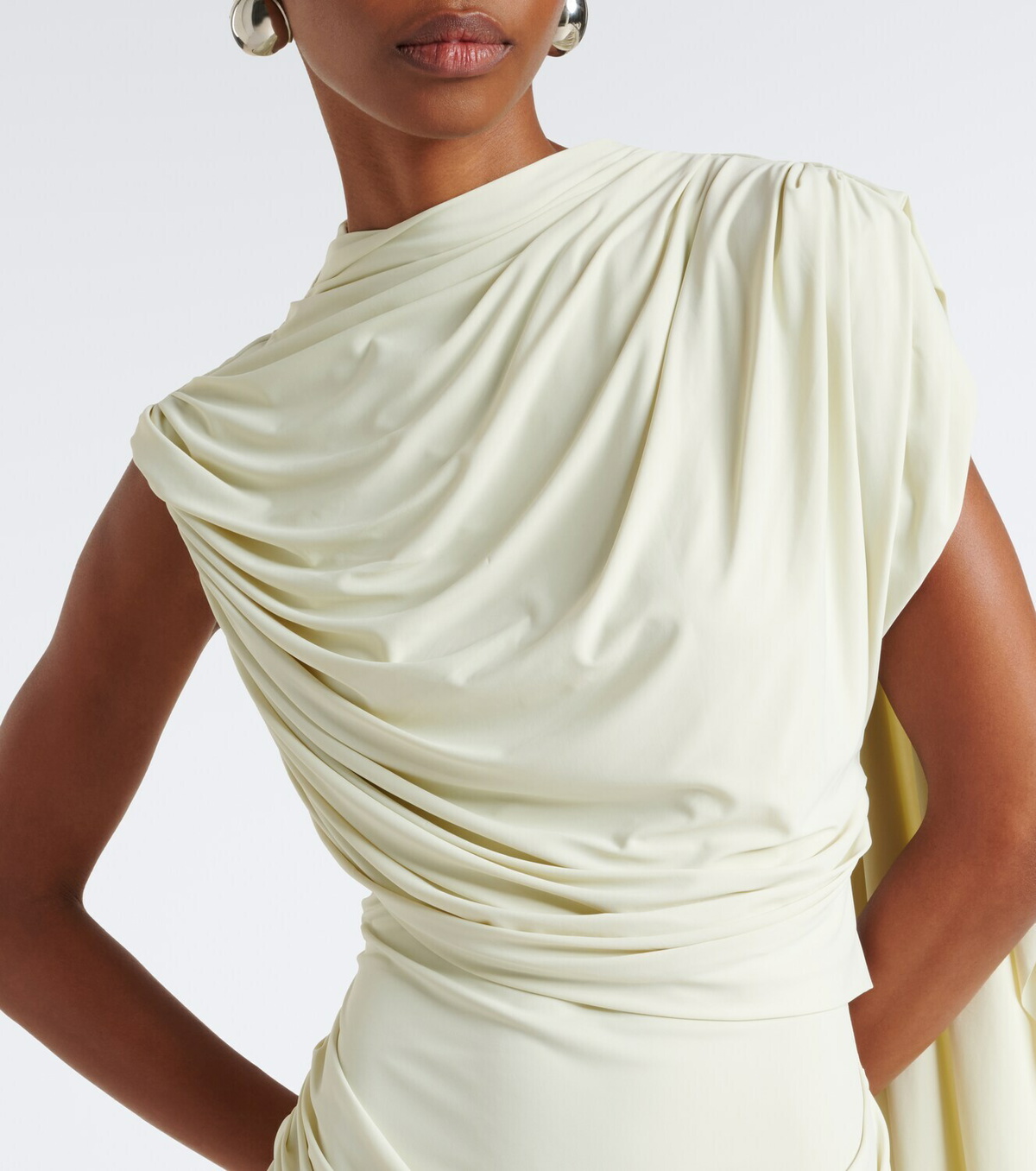 De La Vali Draped jersey gown