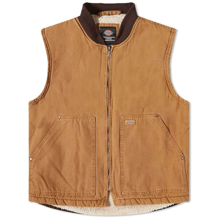 Photo: Dickies Men's Duck Canvas Vest in Stonewashed Brown Duck