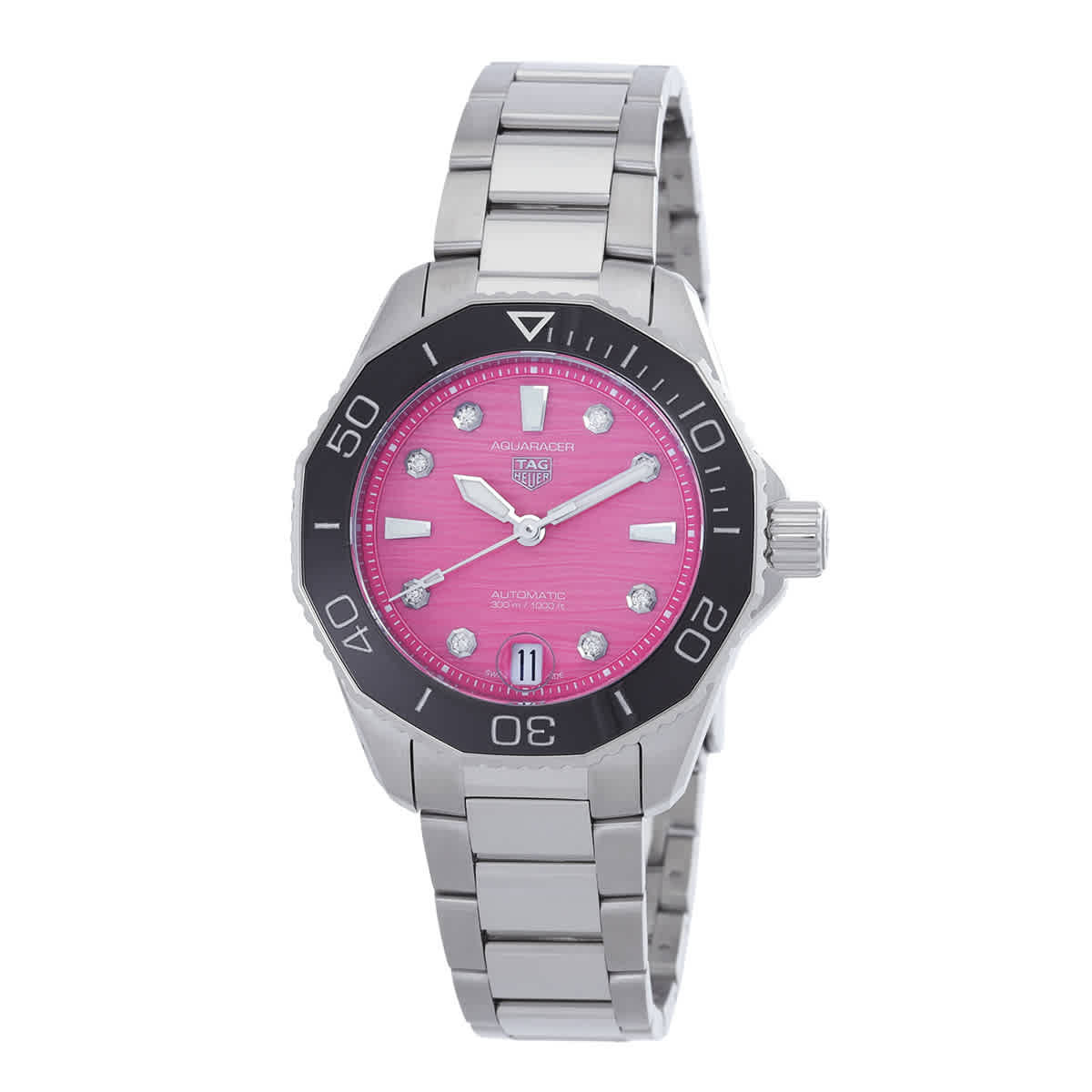 Tag Heuer Aquaracer Automatic Diamond Pink Dial Ladies Watch WBP231J.BA0618
