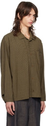 Aviva Jifei Xue Brown Gingham Boxy Shirt
