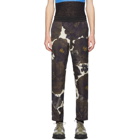 Dries Van Noten Off-White and Green Perons Trousers