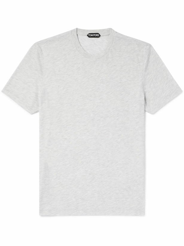 Photo: TOM FORD - Slim-Fit Cotton-Blend Jersey T-Shirt - Gray
