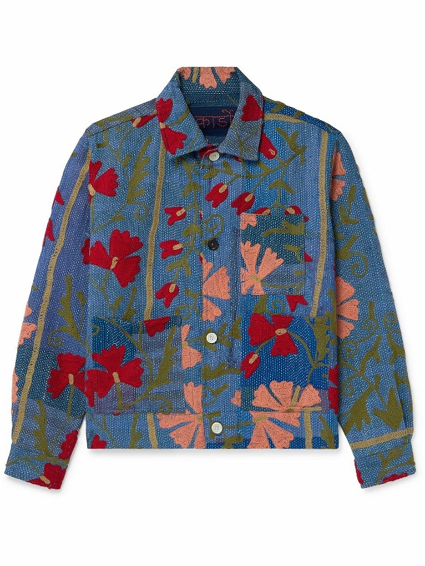 Photo: Kardo - Craft Bodhi Embroidered Quilted Cotton Jacket - Blue