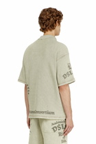 Diesel Mesh-jacquard polo shirt with Phoenix print - Polos Mens in Beige