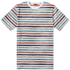 Missoni Men's Small Zig Zag T-Shirt in White/Blue/Orange
