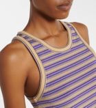 Rabanne Piercing gathered striped tank top