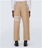 Thom Browne 4-Bar cropped cotton straight pants