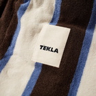 Tekla Fabrics Terry Stripe Bathrobe in Cocoa White