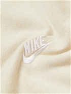 Nike - NSW Club Logo-Embroidered Cotton-Blend Jersey Hoodie - Neutrals