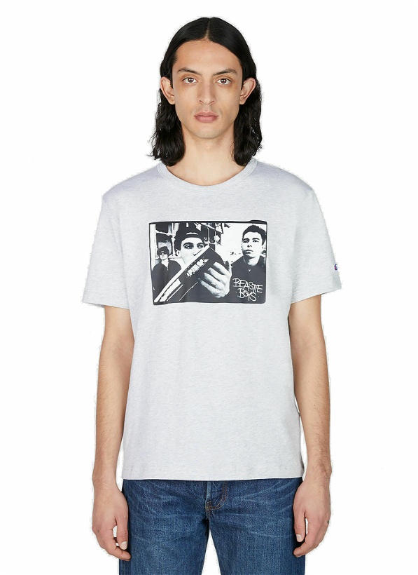 Photo: Champion x Beastie Boys - Graphic Print T-Shirt in Grey