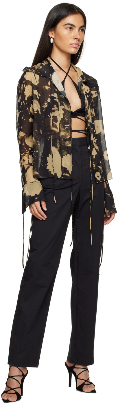 ioannes Black & Brown Ruffle Shirt