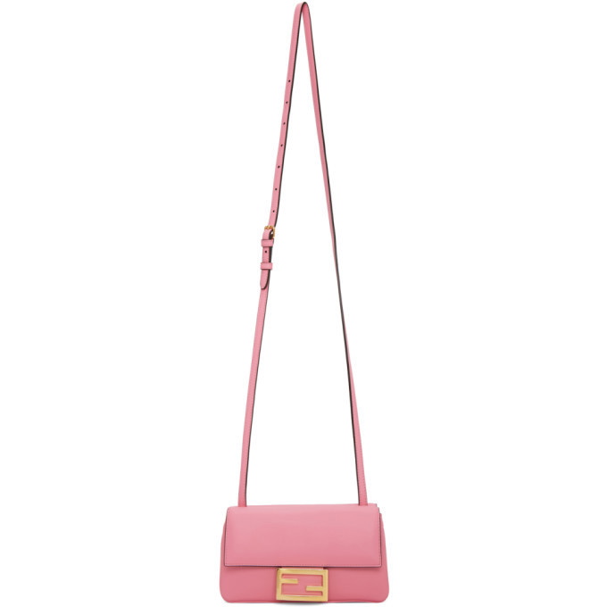 Fendi Ladies Mini Baguette Shoulder Bag In Gold Tone,pink | ModeSens