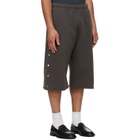 Les Tien Gray Part Snap Shorts