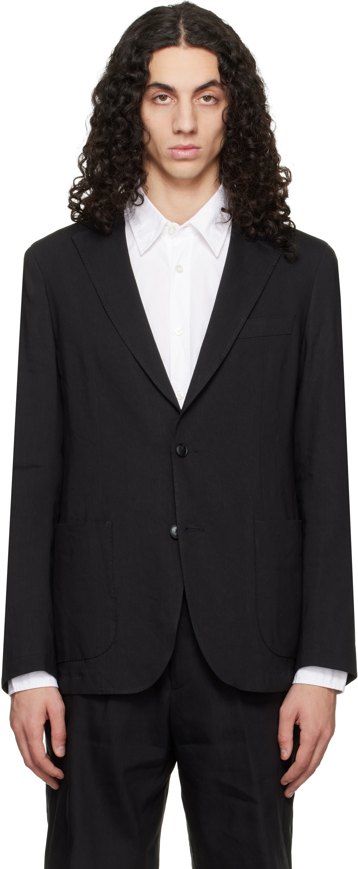 BOSS Black Slim-Fit Washable Tech Linen Blazer