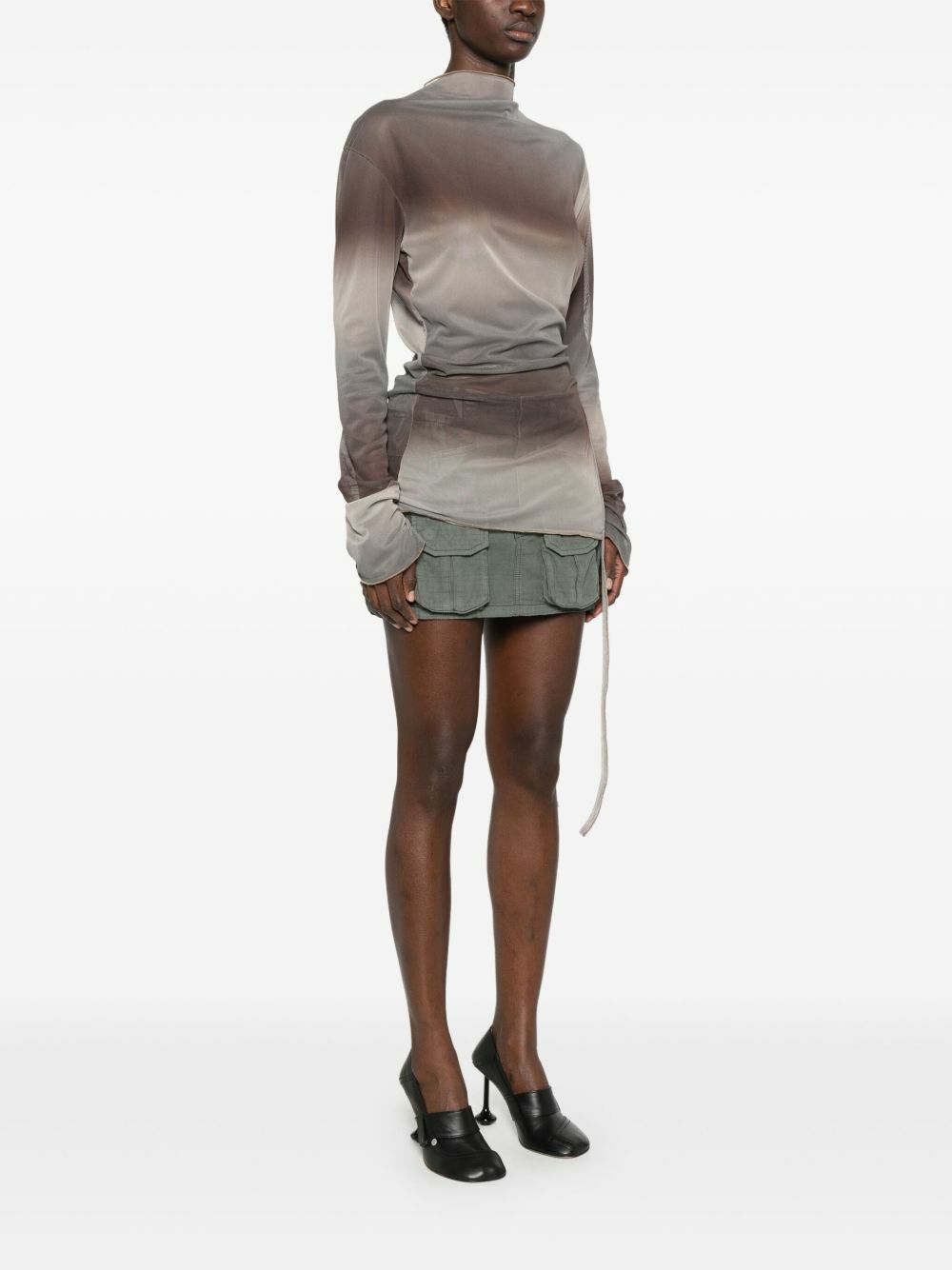 Jade Cropper Draped Long-Sleeve Top
