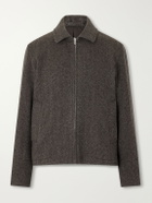 Mr P. - Herringbone Wool, Silk and Cashmere-Blend Blouson Jacket - Brown