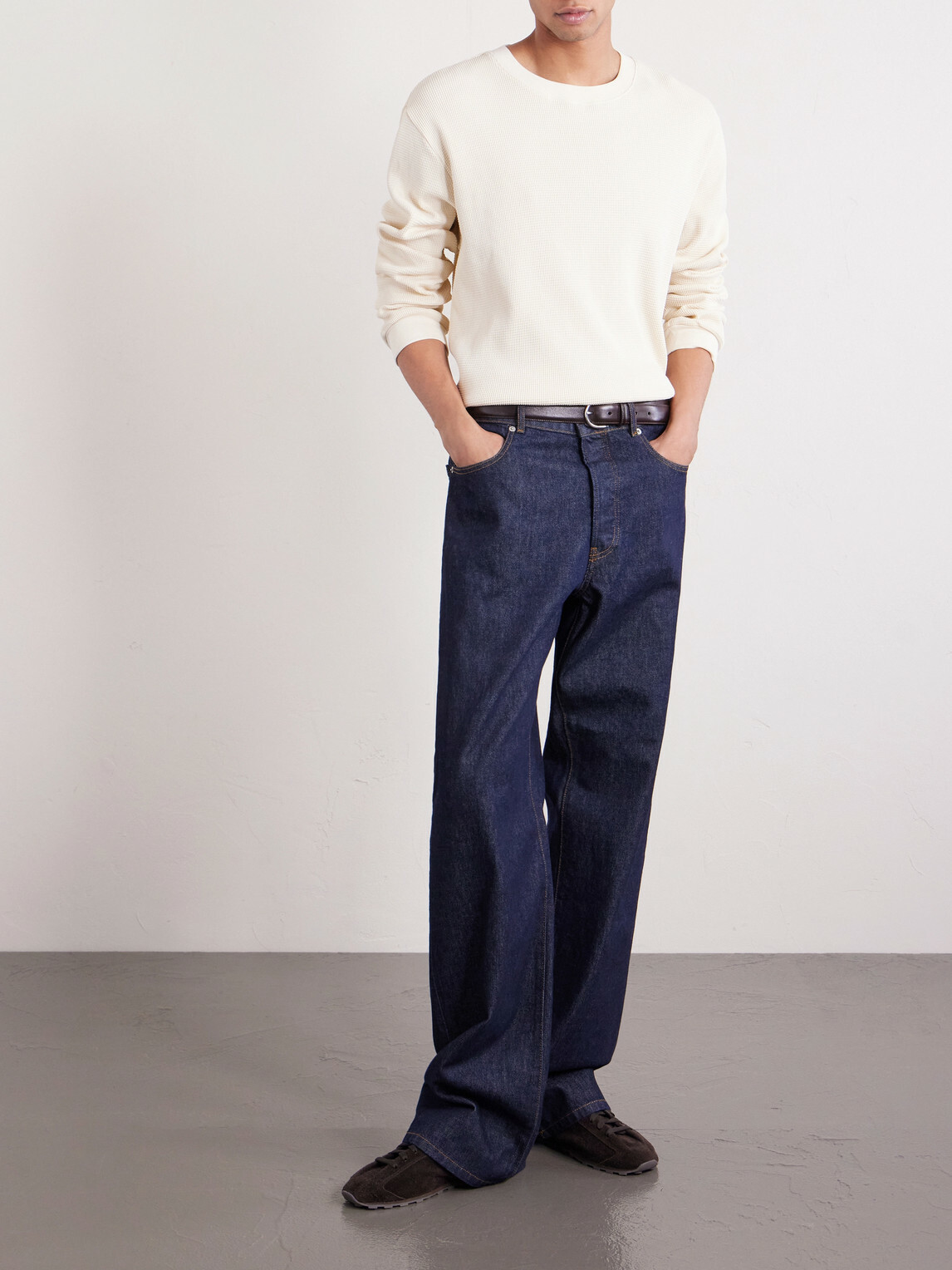 NN07 - Jett 30035 Waffle-Knit Organic Cotton Sweater - Neutrals