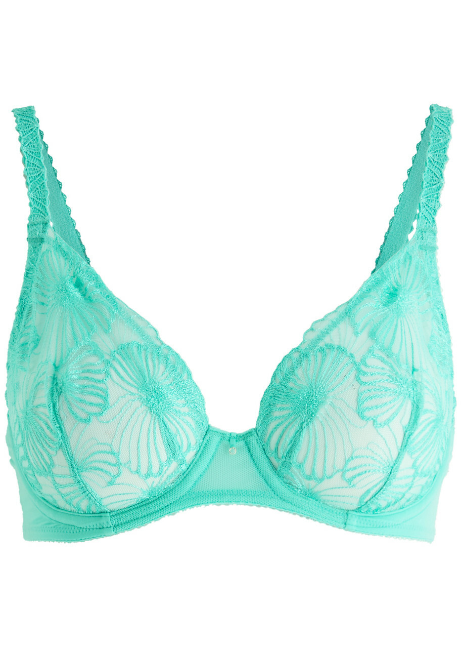 Wacoal Cateline Lace Plunge bra Turquoise
