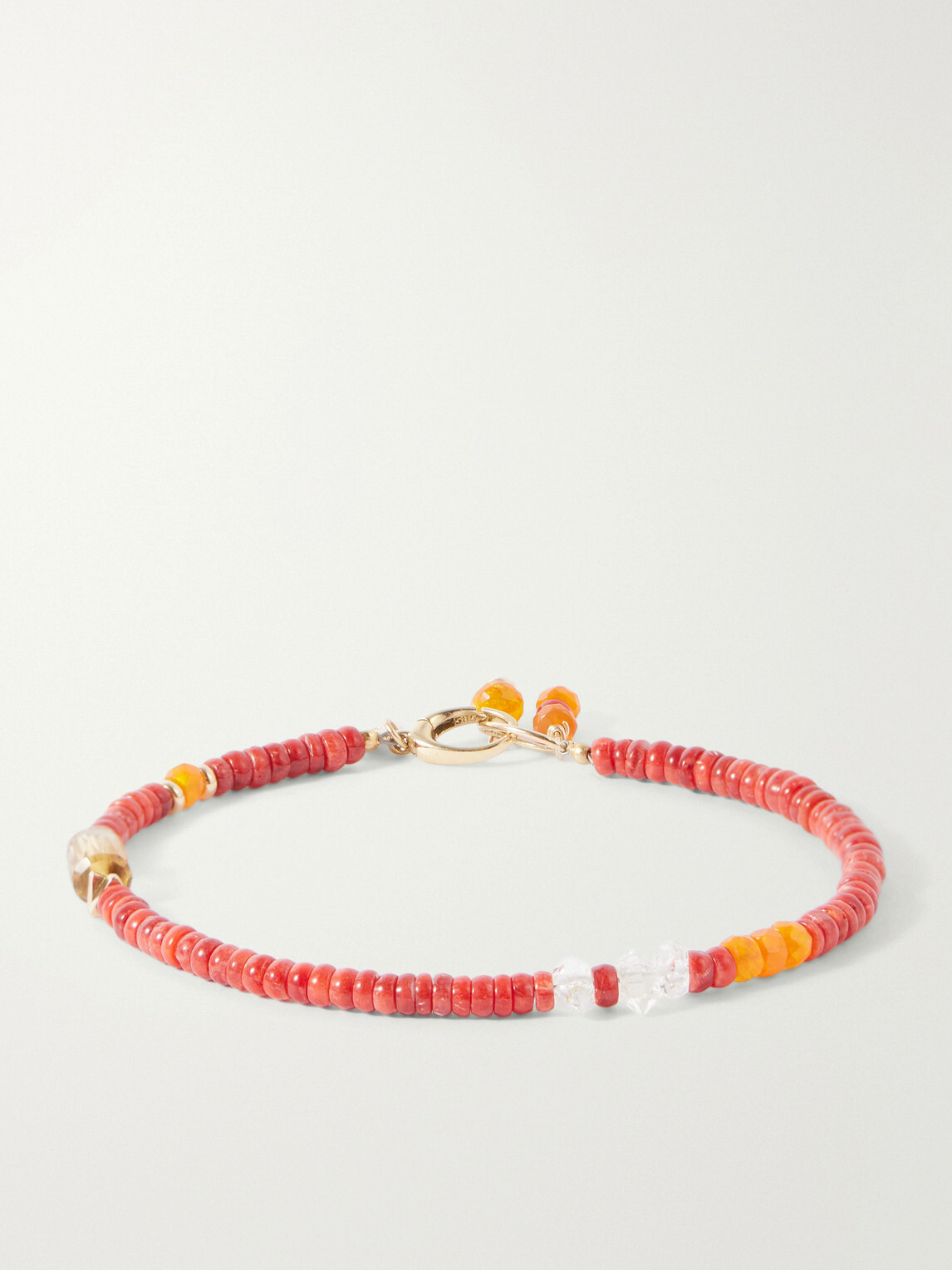 Peyote Bird - Surya 14-Karat Gold Multi-Stone Beaded Bracelet