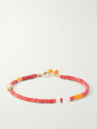Peyote Bird - Surya 14-Karat Gold Multi-Stone Beaded Bracelet