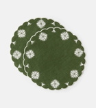 Cabana Olive set of 2 linen and cotton placemats